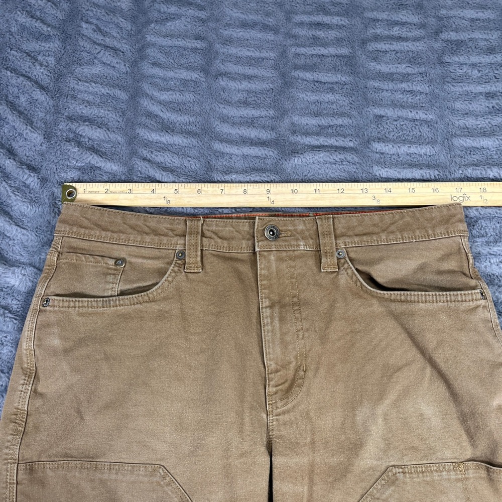 Eddie Bauer Mens 34x34 Double Knee Work Pants Brown Cotton Blend Stretch AN875 - Picture 5 of 8